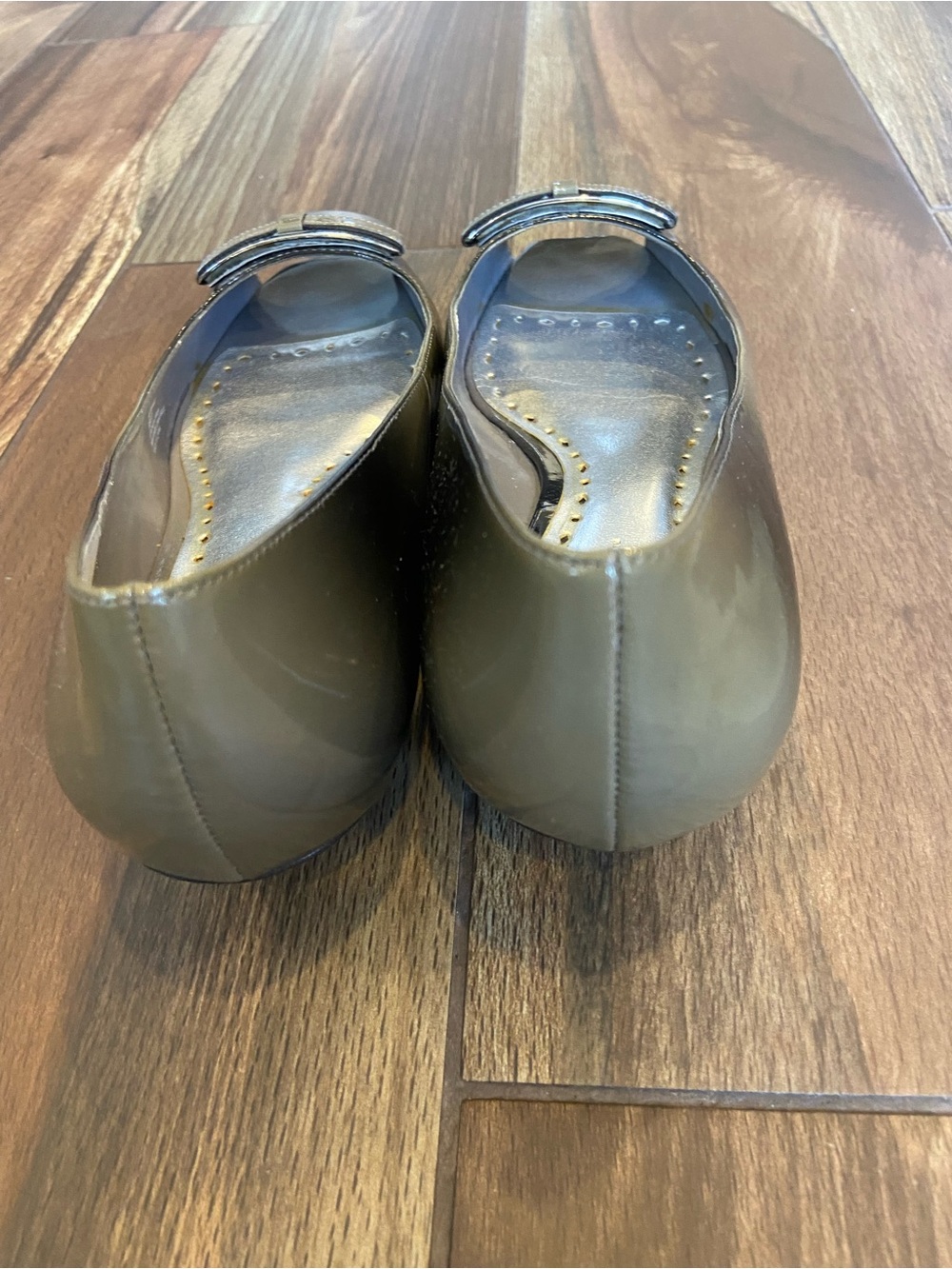 Two Tone Peep-Toe Flats - Picture 5 of 10